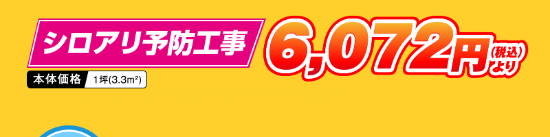 シロアリ駆除工事　5,520円+税より