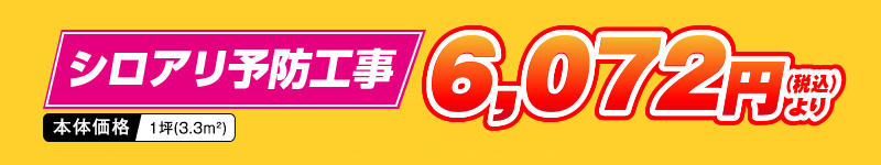 シロアリ駆除工事　5,520円+税より